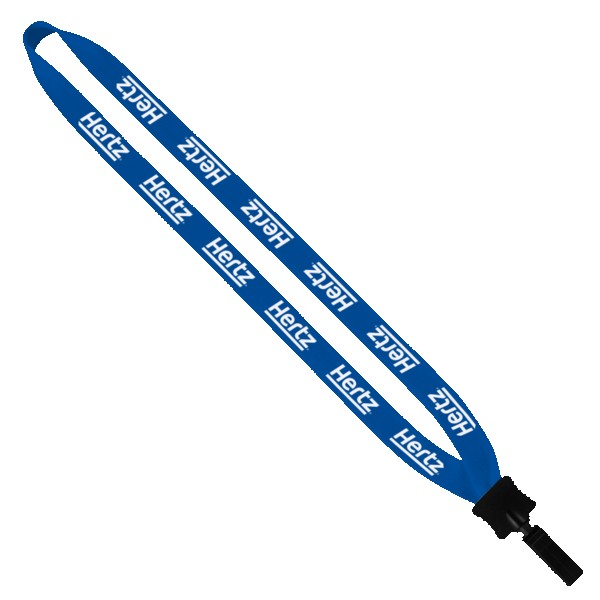 3/4" Cotton Lanyard with Plastic Clamshell & Bulldog Clip 1