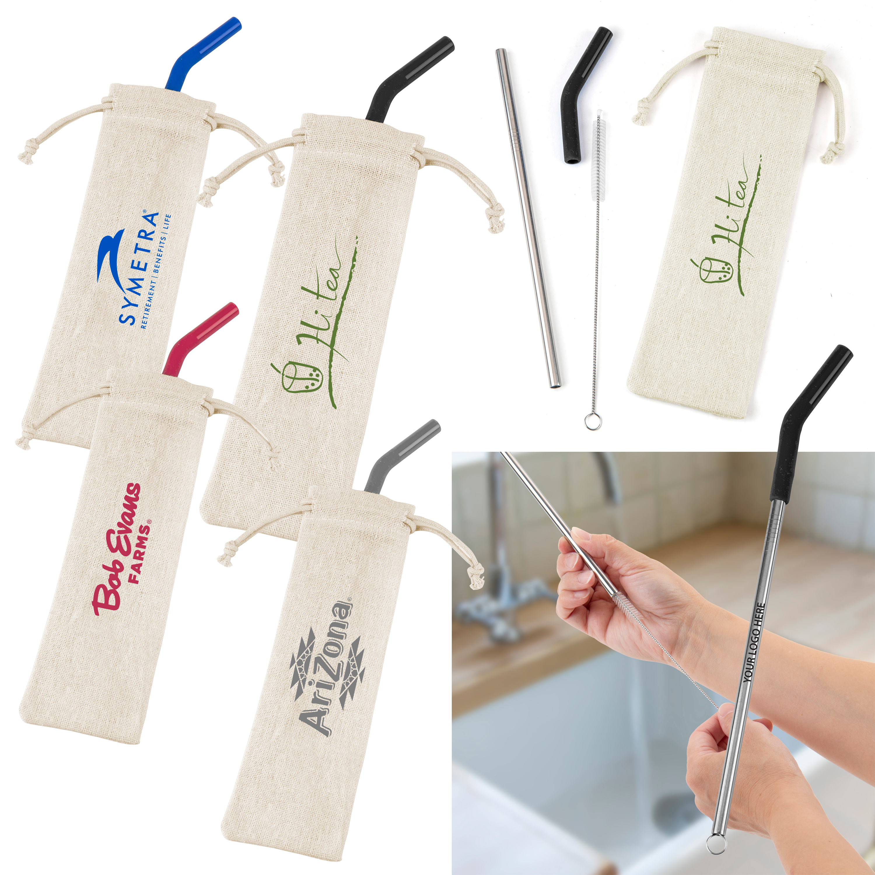 Reusable Stainless Steel Straw Set 1