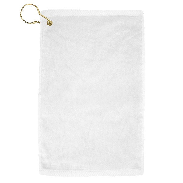 Turkish Signature Midweight White Golf Towel 1