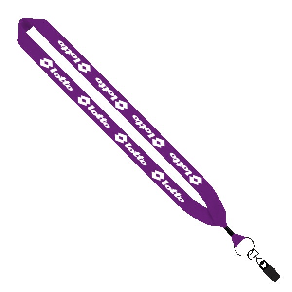 1" Cotton Lanyard with Metal Crimp & Metal Bulldog Clip 1