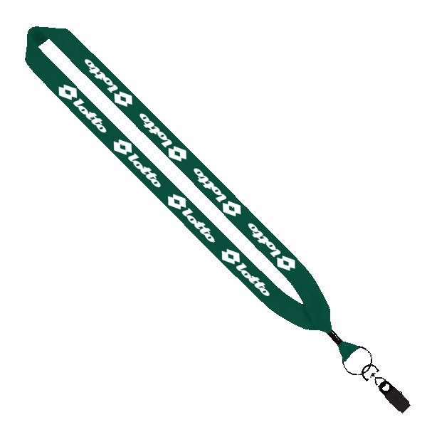 1" Cotton Lanyard with Metal Crimp & Metal Bulldog Clip 1