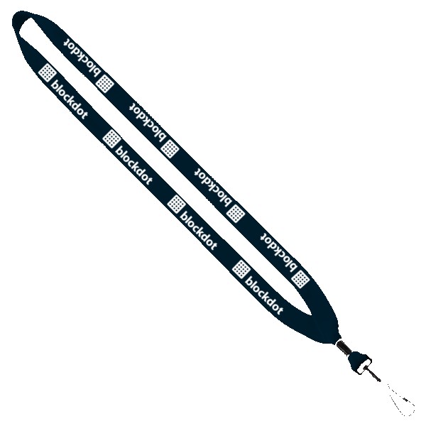 3/4" Cotton Lanyard with Metal Crimp & Swivel Snap Hook 1