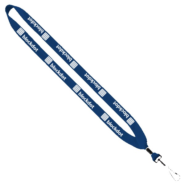 3/4" Cotton Lanyard with Metal Crimp & Swivel Snap Hook 1