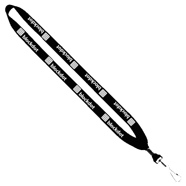 3/4" Cotton Lanyard with Metal Crimp & Swivel Snap Hook 1