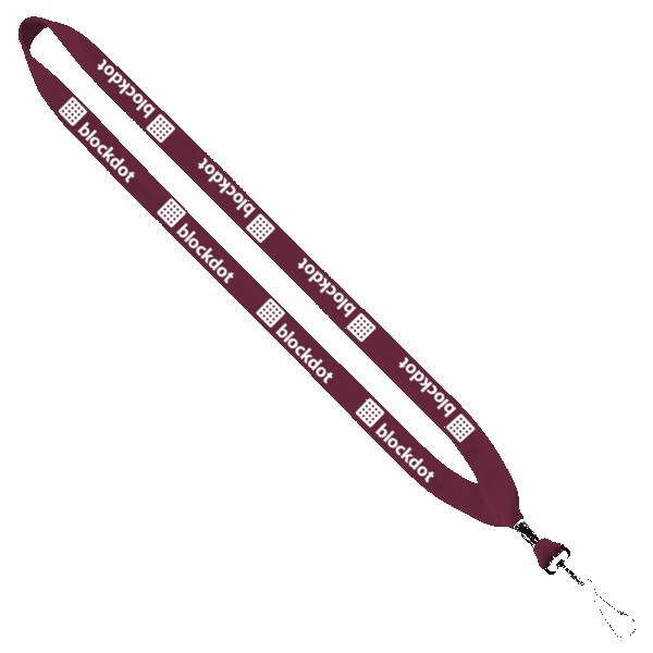 3/4" Cotton Lanyard with Metal Crimp & Swivel Snap Hook 1