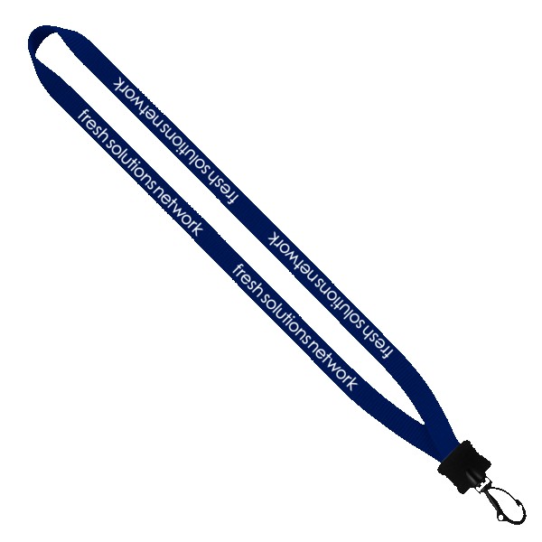 1/2" Smooth Nylon Lanyard with Plastic Clamshell & Swivel Snap Hook 1