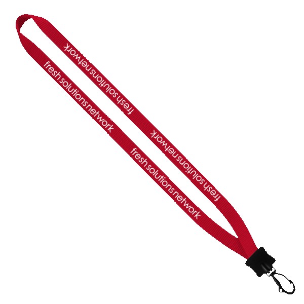 1/2" Smooth Nylon Lanyard with Plastic Clamshell & Swivel Snap Hook 1