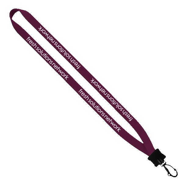 1/2" Smooth Nylon Lanyard with Plastic Clamshell & Swivel Snap Hook 1