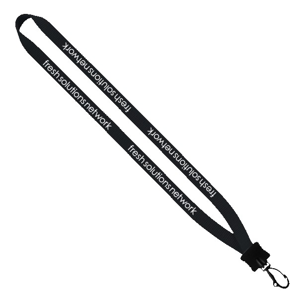1/2" Smooth Nylon Lanyard with Plastic Clamshell & Swivel Snap Hook 1