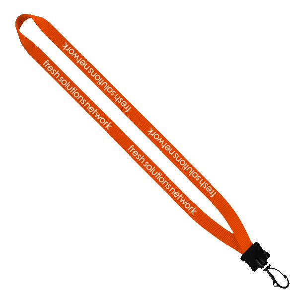 1/2" Smooth Nylon Lanyard with Plastic Clamshell & Swivel Snap Hook 1
