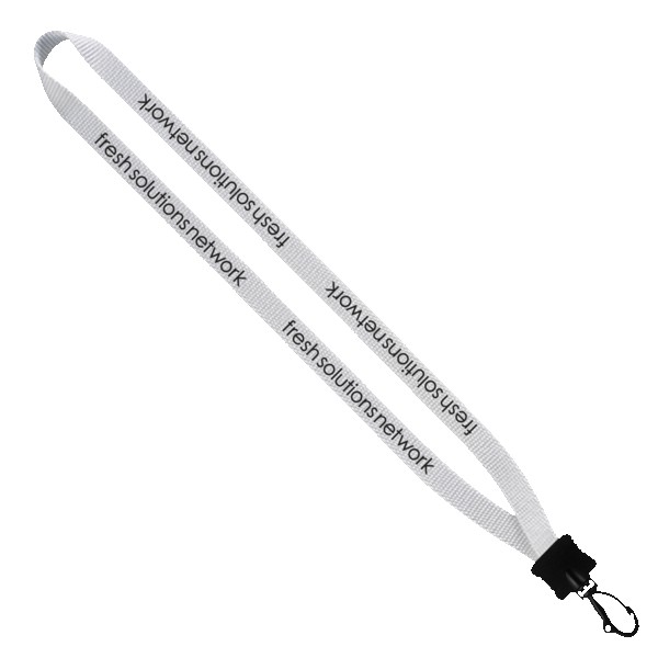 1/2" Smooth Nylon Lanyard with Plastic Clamshell & Swivel Snap Hook 1