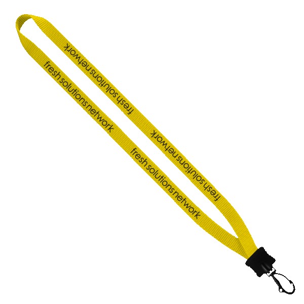 1/2" Smooth Nylon Lanyard with Plastic Clamshell & Swivel Snap Hook 1