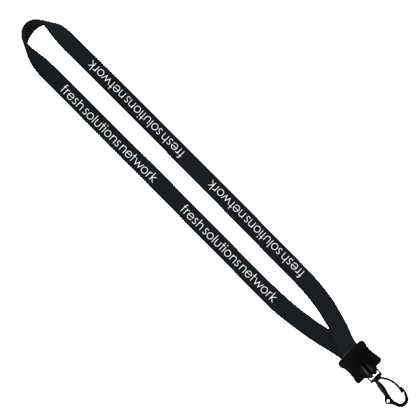 1/2" Smooth Nylon Lanyard with Plastic Clamshell & Swivel Snap Hook 1
