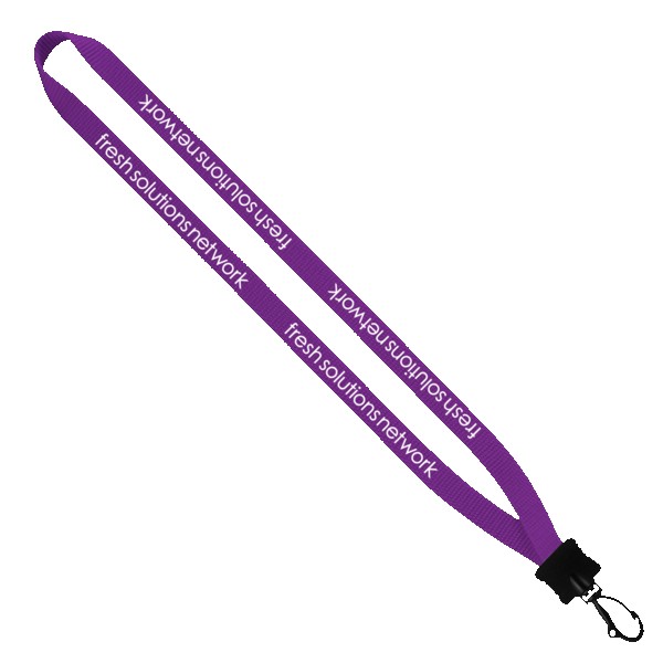 1/2" Smooth Nylon Lanyard with Plastic Clamshell & Swivel Snap Hook 1