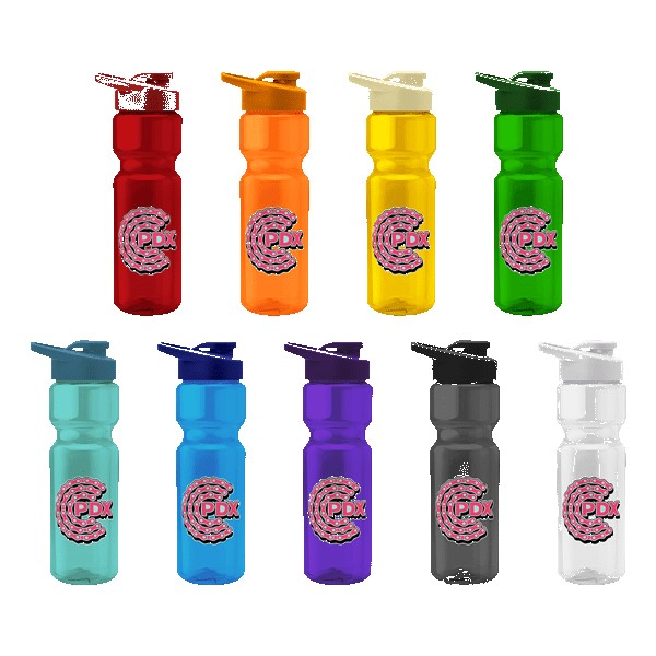 Blazer 28oz Transparent Bike Bottle w/Drink-thru Lid 1