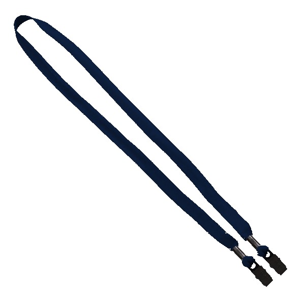 5/8" Double-Ended Polyester Shoelace Lanyard with Metal Crimp and Metal Bulldog Clip 1