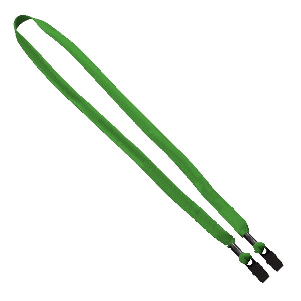 5/8" Double-Ended Polyester Shoelace Lanyard with Metal Crimp and Metal Bulldog Clip 1