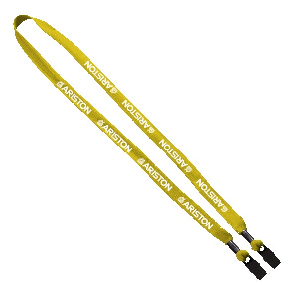 5/8" Double-Ended Polyester Shoelace Lanyard with Metal Crimp and Metal Bulldog Clip 1