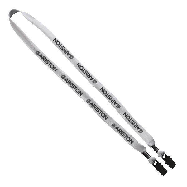 5/8" Double-Ended Polyester Shoelace Lanyard with Metal Crimp and Metal Bulldog Clip 1