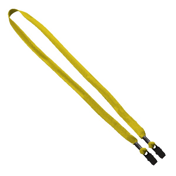 5/8" Double-Ended Polyester Shoelace Lanyard with Metal Crimp and Metal Bulldog Clip 1
