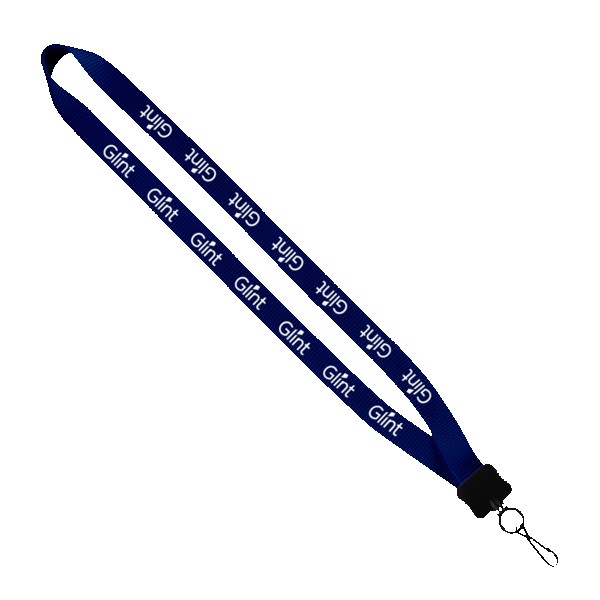 3/4" Smooth Nylon Lanyard with Plastic Clamshell, O-Ring & Metal Swivel Sna 1