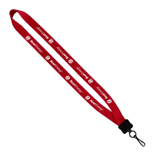 3/4" Smooth Nylon Lanyard with Plastic Clamshell, O-Ring & Metal Swivel Sna 1