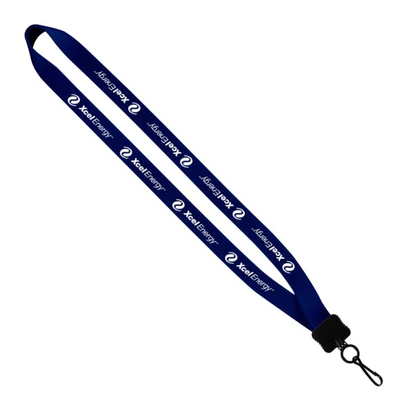 3/4" Smooth Nylon Lanyard with Plastic Clamshell, O-Ring & Metal Swivel Sna 1