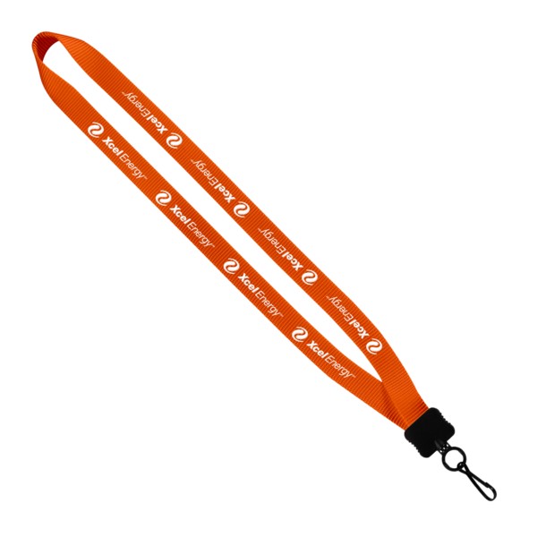 3/4" Smooth Nylon Lanyard with Plastic Clamshell, O-Ring & Metal Swivel Sna 1