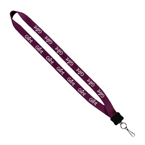 3/4" Smooth Nylon Lanyard with Plastic Clamshell, O-Ring & Metal Swivel Sna 1