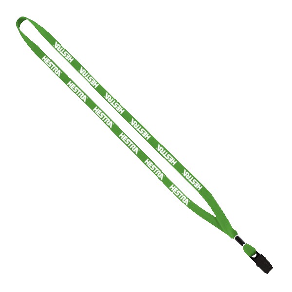 1/2" Cotton Lanyard with Metal Crimp & Bulldog Clip 1
