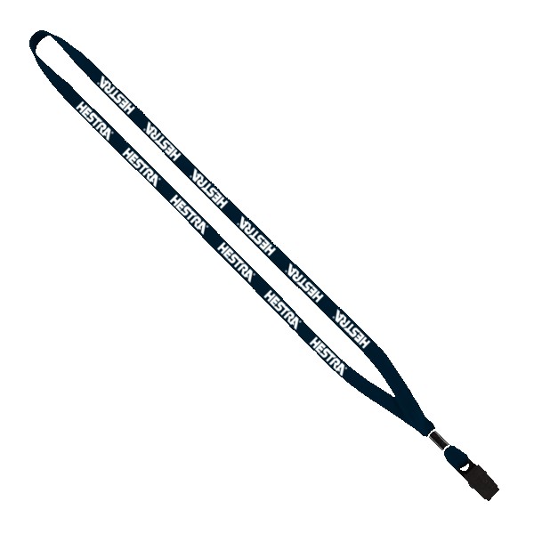 1/2" Cotton Lanyard with Metal Crimp & Bulldog Clip 1