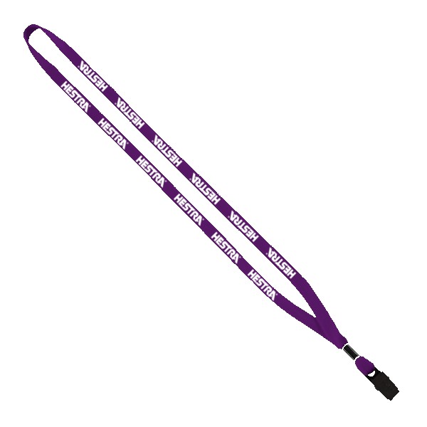 1/2" Cotton Lanyard with Metal Crimp & Bulldog Clip 1
