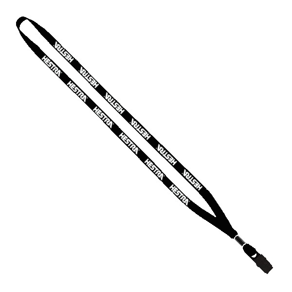 1/2" Cotton Lanyard with Metal Crimp & Bulldog Clip 1