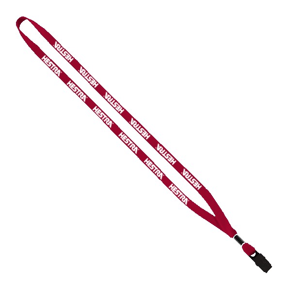 1/2" Cotton Lanyard with Metal Crimp & Bulldog Clip 1