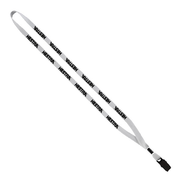 1/2" Cotton Lanyard with Metal Crimp & Bulldog Clip 1