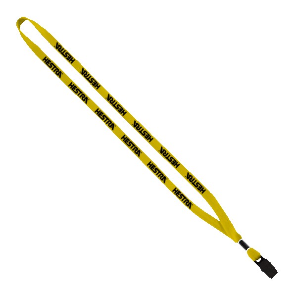 1/2" Cotton Lanyard with Metal Crimp & Bulldog Clip 1