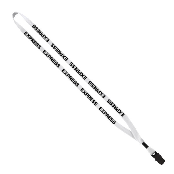 1/2" Cotton Lanyard with Metal Crimp & Bulldog Clip 1