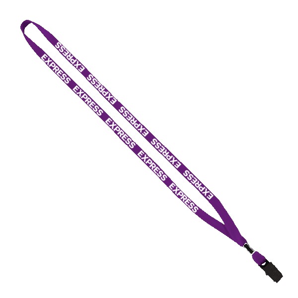 1/2" Cotton Lanyard with Metal Crimp & Bulldog Clip 1