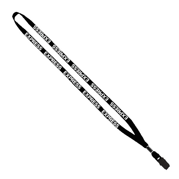 1/2" Cotton Lanyard with Metal Crimp & Bulldog Clip 1