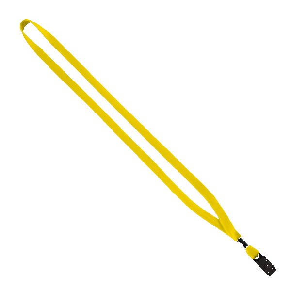 1/2" Cotton Lanyard with Metal Crimp & Bulldog Clip 1