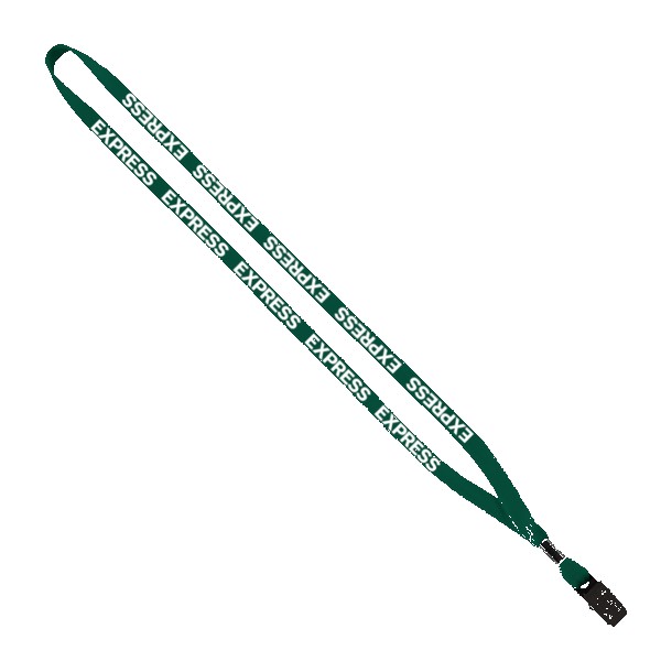 1/2" Cotton Lanyard with Metal Crimp & Bulldog Clip 1