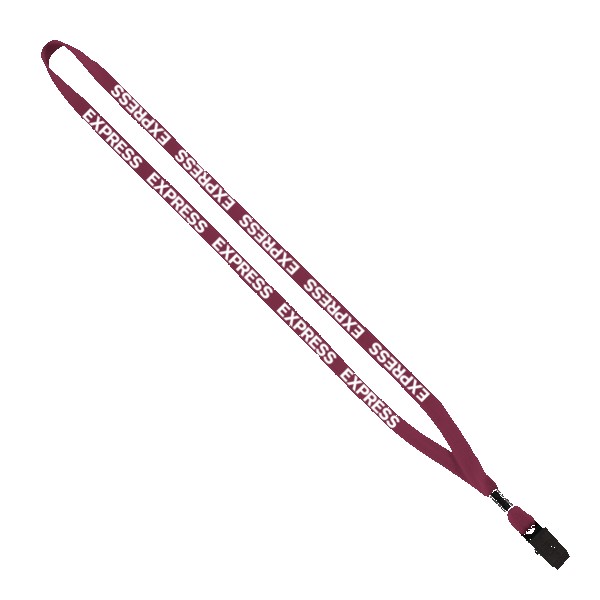 1/2" Cotton Lanyard with Metal Crimp & Bulldog Clip 1