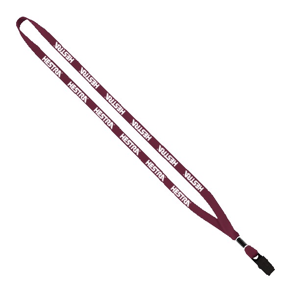 1/2" Cotton Lanyard with Metal Crimp & Bulldog Clip 1