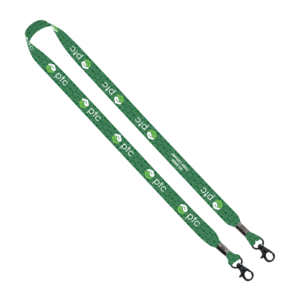 3/4" rPET Dye-Sublimated Double-Ended Lanyard With Metal Crimp and Lobster Clip 1