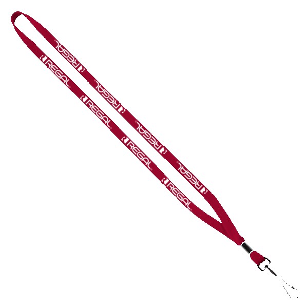1/2" Cotton Lanyard with Metal Crimp & Swivel Snap Hook 1