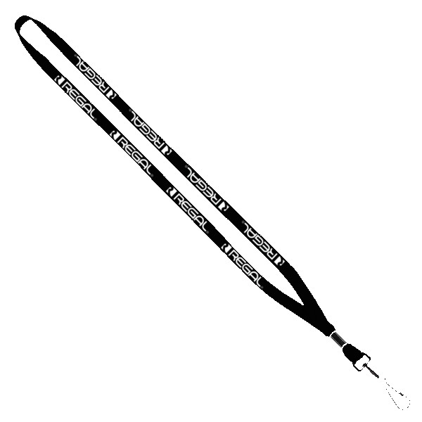 1/2" Cotton Lanyard with Metal Crimp & Swivel Snap Hook 1