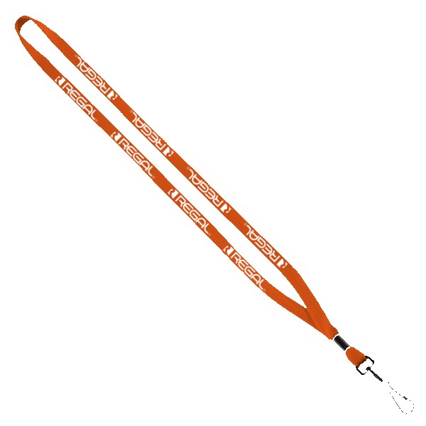 1/2" Cotton Lanyard with Metal Crimp & Swivel Snap Hook 1