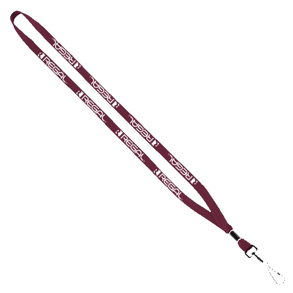 1/2" Cotton Lanyard with Metal Crimp & Swivel Snap Hook 1