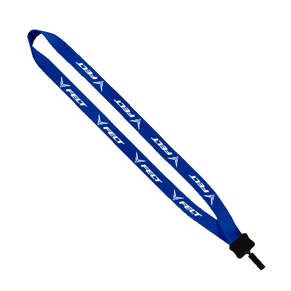 3/4" Smooth Nylon Lanyard with Plastic Clamshell & Bulldog Clip 1