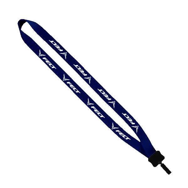 3/4" Smooth Nylon Lanyard with Plastic Clamshell & Bulldog Clip 1